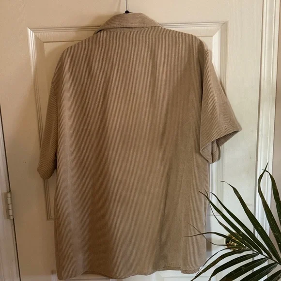 Men's Tan Corduroy Shirt - Picture 2 of 3